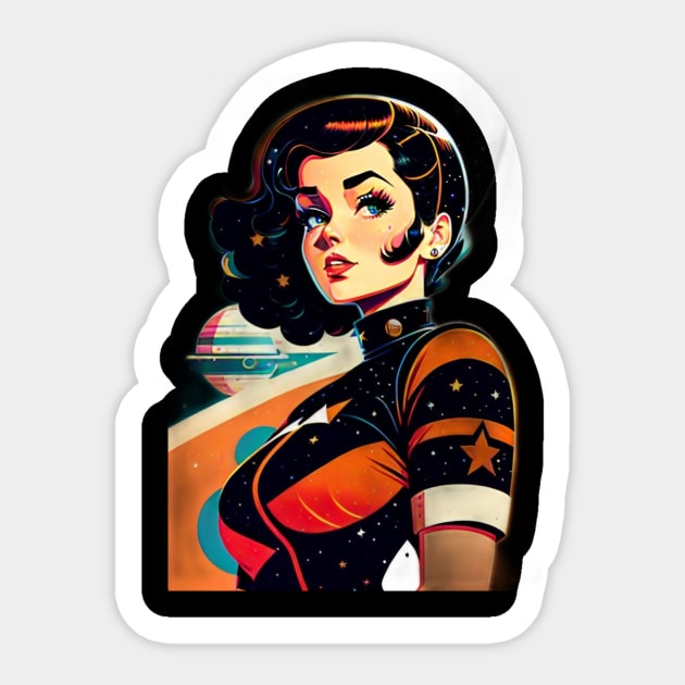 Space Pin Up Girl Sticker by Doctor Doom's Generic Latverian Storefront